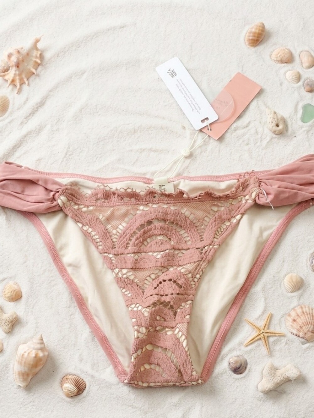Pilyq Blush Pink Lace Bikini Briefs